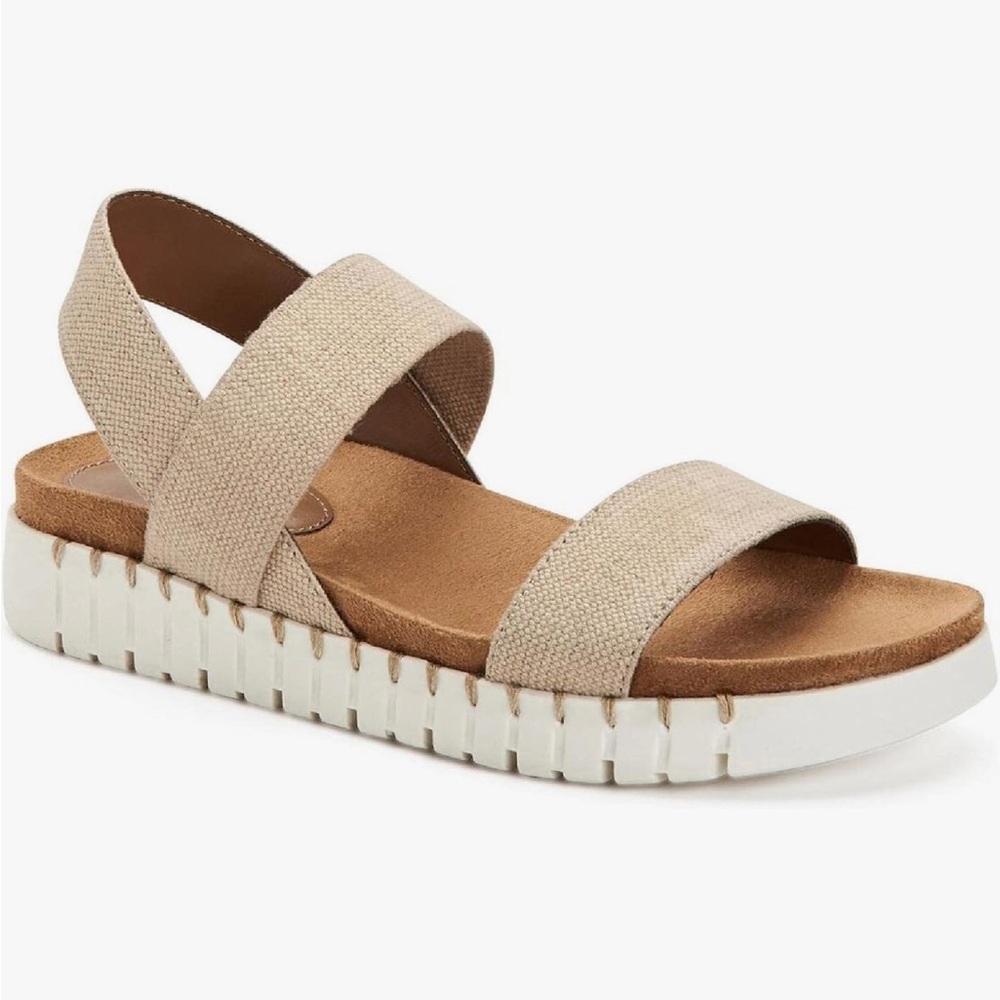 Beige Elastic Strap Sandal for Women